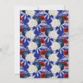Patriottic Blue White Red Rose Birthday Kaart (Achterkant)