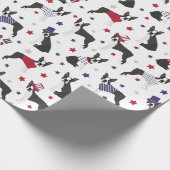 Patriottic Boston Terrier Dog Wrapping Paper Cadeaupapier (Hoek)