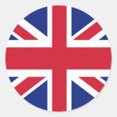 Patriottic British Union Jack Flag Classic Round S Ronde Sticker (Voorkant)