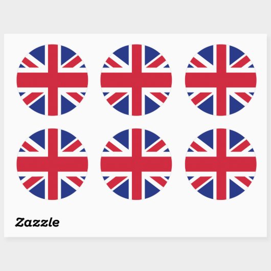Patriottic British Union Jack Flag Classic Round S Ronde Sticker (Vel)