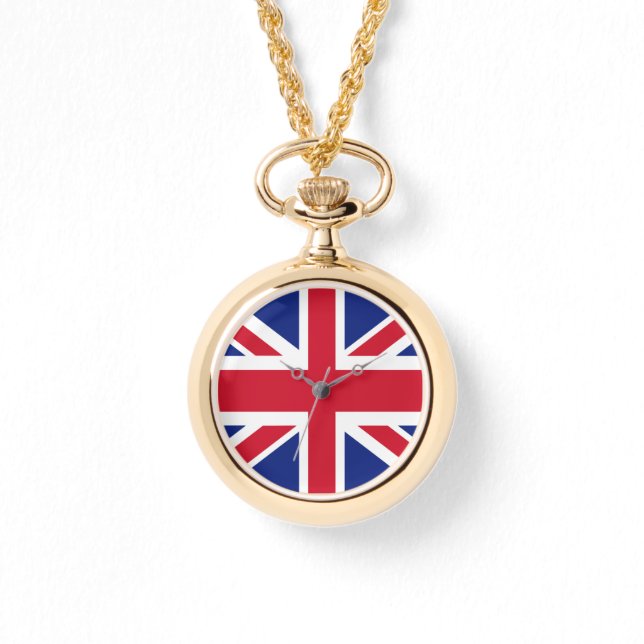 Patriottic British Union Jack Flag Horloge (Voorkant)
