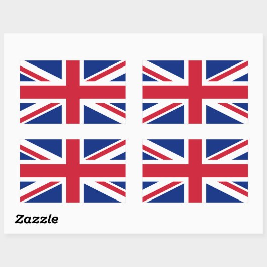 Patriottic British Union Jack Flag Rechthoekige Sticker (Vel)