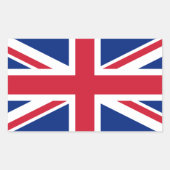 Patriottic British Union Jack Flag Rechthoekige Sticker (Voorkant)