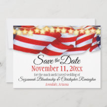 Patriottic Bunting Custom Photo Save the Date