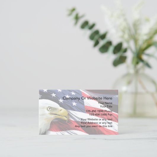 Patriottic Business Card-sjabloon Visitekaartje (Staand voorkant)