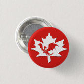 Patriottic Canadian Dragon Red Ronde Button 3,2 Cm (Voorkant /achterkant)