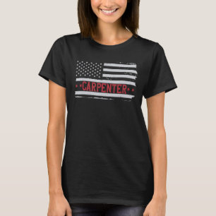 Patriottic Carpenter USA Flag Woodwork Cabinetmake T-shirt