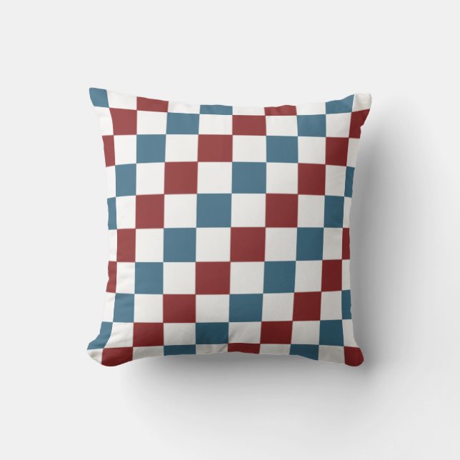 Patriottic Checker Pattern Kussen (Voorkant)