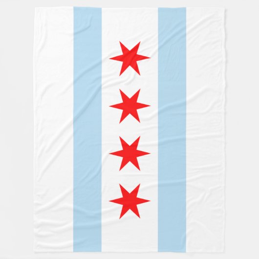 Patriottic Chicago Flag Fleece Deken (Voorkant)