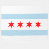 Patriottic Chicago Flag Fleece Deken (Voorkant (Horizontaal))