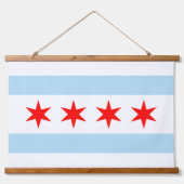 Patriottic Chicago Tapestry, Chicago Flag Hangend Wandkleed (Voorkant)