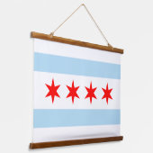 Patriottic Chicago Tapestry, Chicago Flag Hangend Wandkleed (Gebogen)