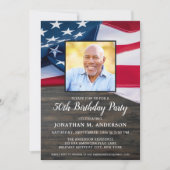 Patriottic Custom Photo American Flag Birthday Kaart (Voorkant)