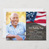 Patriottic Custom Photo USA American Flag Birthday Kaart (Voorkant)