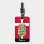Patriottic Denmark Bagagelabels, Deense vlag Bagagelabel (Voorkant verticaal)