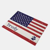 Patriottic Dog Placemat - Amerikaanse vlag Deurmat (Schuin)