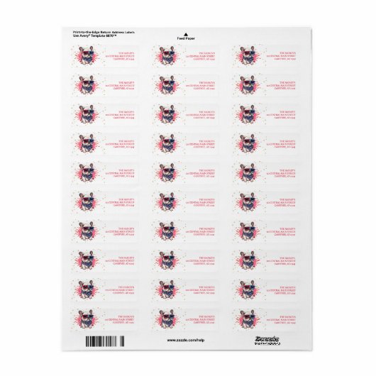 Patriottic Dog Return Address Etiket (Full Sheet)