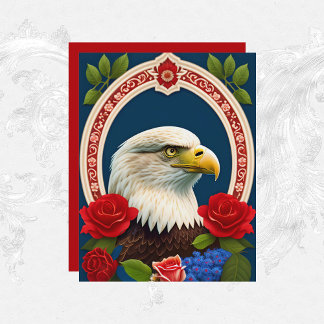Patriottic Eagle Artwork Scrapbook Paper