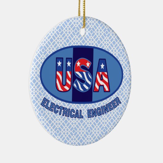 Patriottic Electrical Engineer Keramisch Ornament (Rechts)
