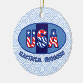 Patriottic Electrical Engineer Keramisch Ornament (Links)