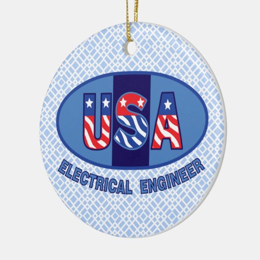 Patriottic Electrical Engineer Keramisch Ornament (Links)