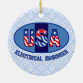 Patriottic Electrical Engineer Keramisch Ornament (Achterkant)