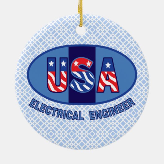 Patriottic Electrical Engineer Keramisch Ornament (Achterkant)