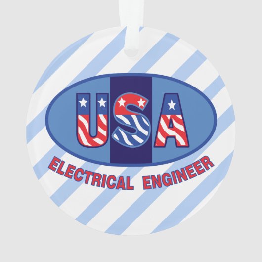 Patriottic Electrical Engineer Ornament (achterkant)