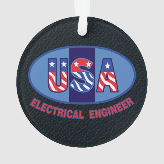 Patriottic Electrical Engineer Ornament (achterkant)