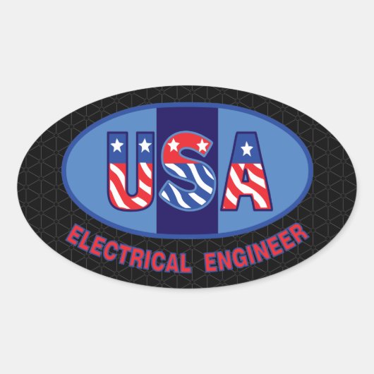 Patriottic Electrical Engineer Ovale Sticker (Voorkant)
