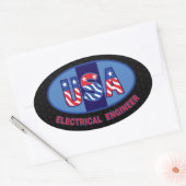 Patriottic Electrical Engineer Ovale Sticker (Envelop)
