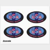 Patriottic Electrical Engineer Ovale Sticker (Vel)