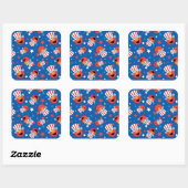 Patriottic Elmo Pattern Vierkante Sticker (Vel)