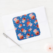 Patriottic Elmo Pattern Vierkante Sticker (Envelop)