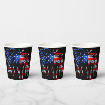 Patriottic Fireworks American Flag Black