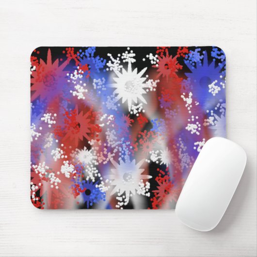 Patriottic Fireworks Mousepad Muismat (Met muis)