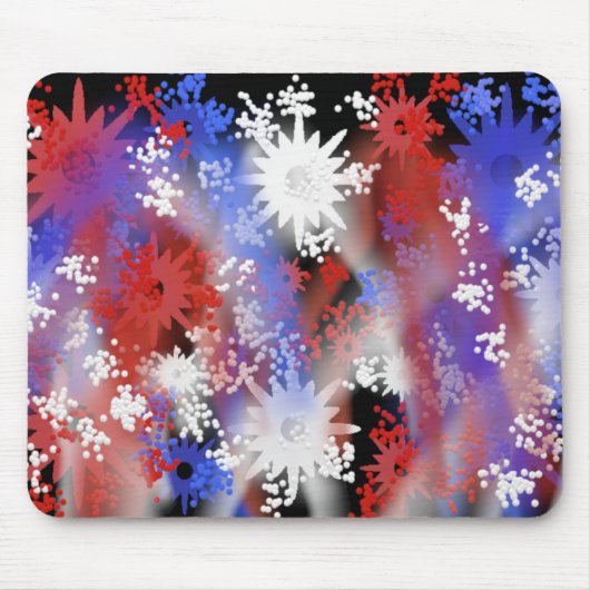 Patriottic Fireworks Mousepad Muismat (Voorkant)