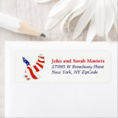 Patriottic Flag Eagle Return-adres Etiket (Insitu)