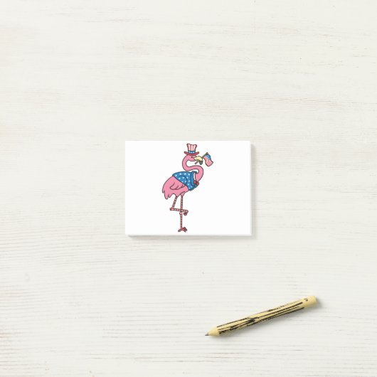 Patriottic Flamingo Post-it® Notes (Op bureau)