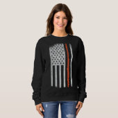 Patriottic Flute Funny Flute Player Flutist Retro  Trui (Voorkant volledig)
