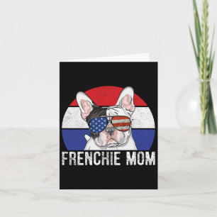 Patriottic French Bulldog Frenchie American Flag 4 Kaart