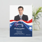 Patriottic Fundraiser Photo Invitation Kaart (Staand voorkant)