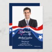 Patriottic Fundraiser Photo Invitation Kaart (Voorkant / Achterkant)
