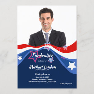Patriottic Fundraiser Photo Invitation Kaart
