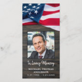 Patriottic Funeral Memorial Prayer Bladwijzer Kaar (Voorkant)