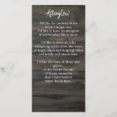 Patriottic Funeral Memorial Prayer Bladwijzer Kaar (Achterkant)