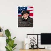 Patriottic Funeral USA Flag Veteran Photo Memorial Poster (Thuiskantoor)