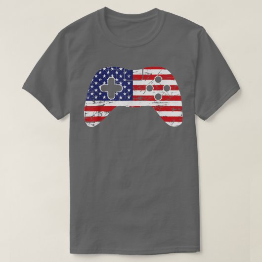 Patriottic Gamer Video Game - Amerikaanse vlag 4de T-shirt (Design voorkant)