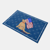 Patriottic Golden Dog American Flag Doormat Deurmat (Schuin)