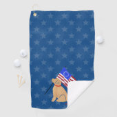 Patriottic Golden Dog American Flag Golf Towel Golfhanddoek (Insitu)